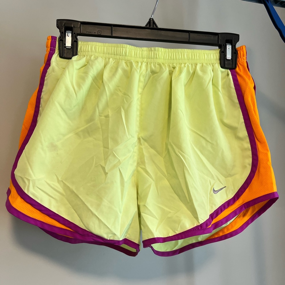 Nike tempo running athletic short dri fit yellow orange purple